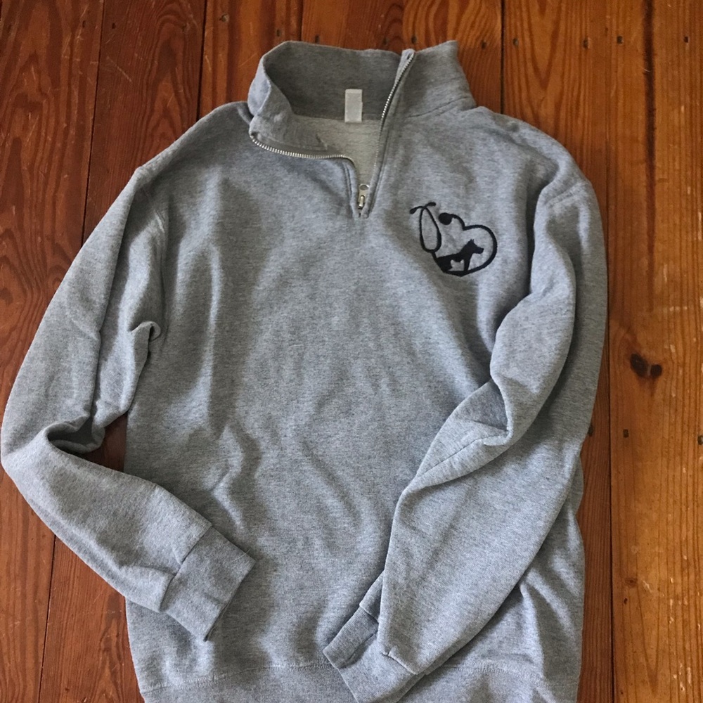 COPY - Grey quarter zip vet med sweatshirt
